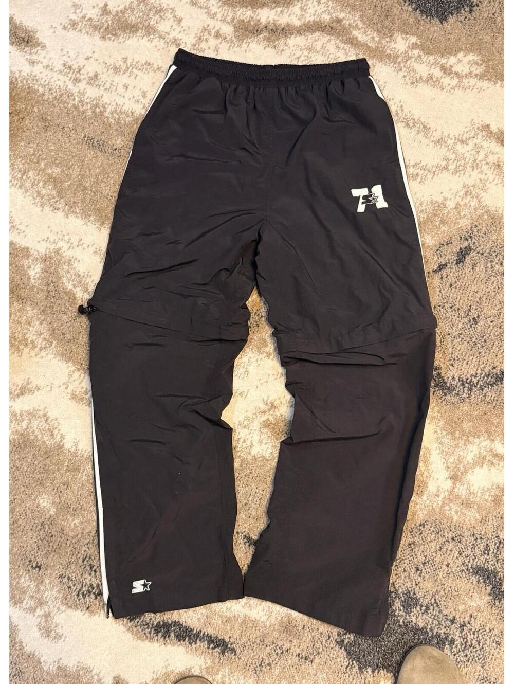 Vintage Starter Track Pants zip Off Shorts Mens Size M - Baggy Y2K Hip Hop